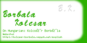 borbala kolcsar business card
